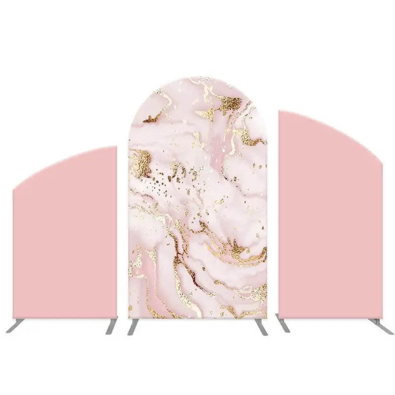 Aperturee Gilt Gold Abstract Texture Pink Arch Backdrop Kit | Round Arch Backdrop Cover | Chiara Arch Backdrop Diy | Chiara W...