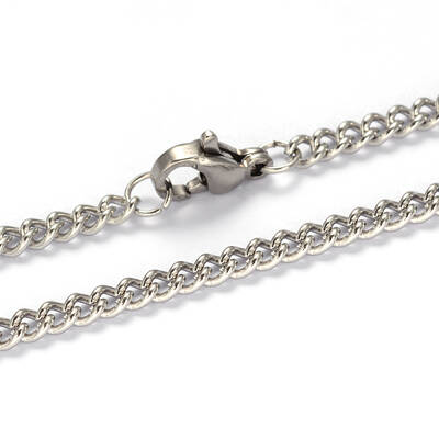 Tarnish Resistant 304 Stainless Steel Twisted Chain Curb Chain Necklaces