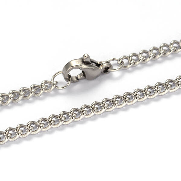 Tarnish Resistant 304 Stainless Steel Twisted Chain Curb Chain Necklaces