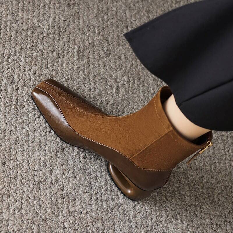 CHIKO Aditi Square Toe Block Heels Ankle Boots