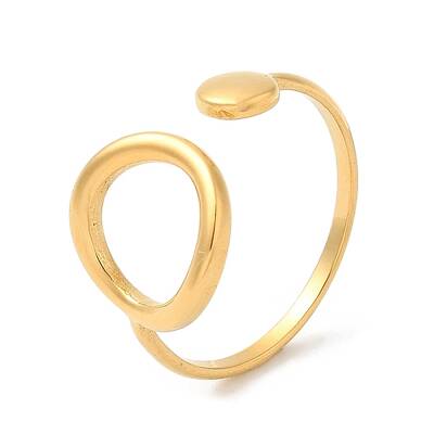 304 Stainless Steel Hollow Ring Open Cuff Rings for Women
