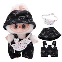 Labubu clothing four-leaf clover suit hat overalls and backpack suitable for 6.7in labubu doll labubu clothes accessories LAB...