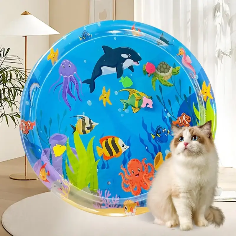 Pet Play Water Mat, Pet Summer Cooling Toy, Summer Pet Entertainment Toy, Water Bed Suitable for Cat & Dog