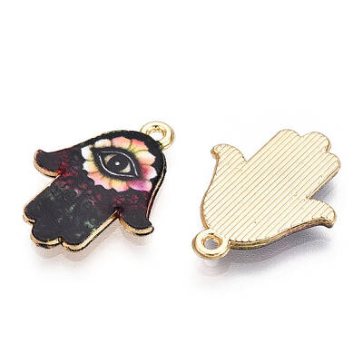 Printed Light Gold Tone Alloy Pendants
