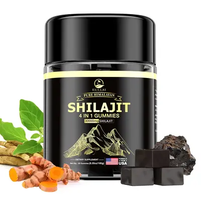 Eullsi Pure Himalayan Shilajit for Men & Women, Organic Ashwagandha Gummies, 85+ Trace Minerals & 75% Fulvic Acid for Energy,...