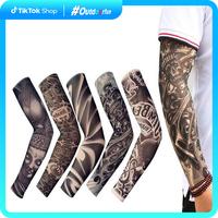 6PCS Cooling Tattoo Art Arm Sleeves Cover UV Sun Protection Sport Outdoor activities Set Temporary Fake Tattoo Sleeves for Me...