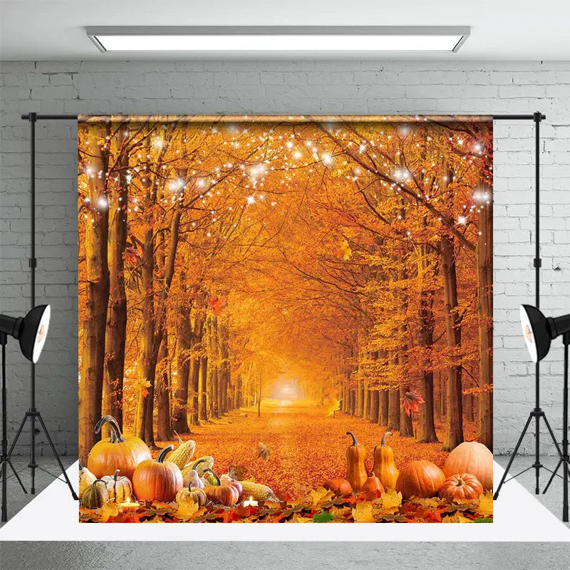 Fall Maple Grove Bumper Harvest Thanksgiving Backdrop