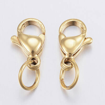 Ion Plating(IP) 304 Stainless Steel Lobster Claw Clasps