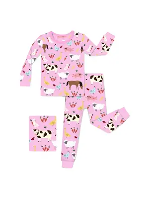Easter's Deal babee Reshinee Girls Cutest Bamboo Pajamas, Buttery Soft for Sensitive Skin 2pcs Toddler Kids Pjs, Snug-Fit Lon...