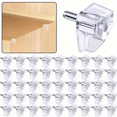 Shelf Support Peg Set, Clear Plastic Replacement Peg, Cabinet Shelf Supports Pins for Kitchen Furniture Book Shelves Shelf Ho...