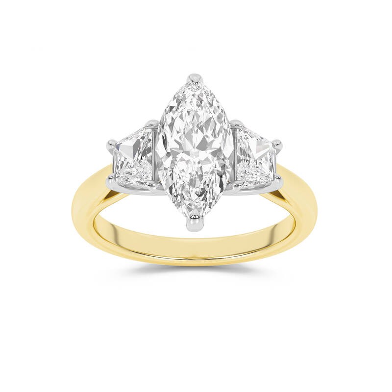 Amara Chand Lab Grown Marquise Shape Diamond Engagement Ring | 18K Yellow Gold 3 1/4  CT. TW.