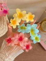 Flower Design Hair Claw (3pcs/set), Cute Hair Accessories for Women & Girls, Minimalist Headwear Suitable for Thick Hair, Dec...