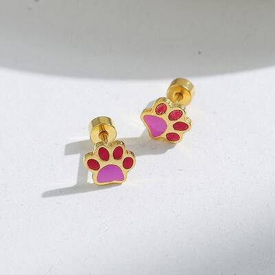 304 Stainless Steel Stud Enamel Earrings