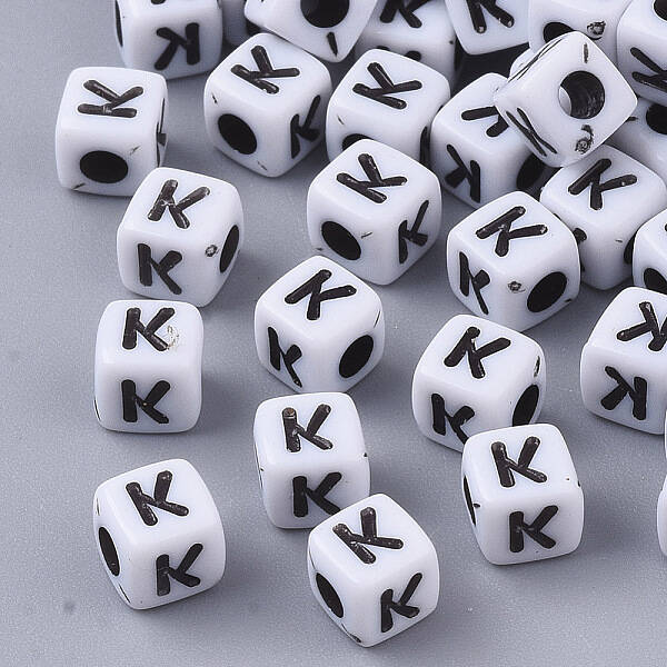 White Opaque Acrylic Beads