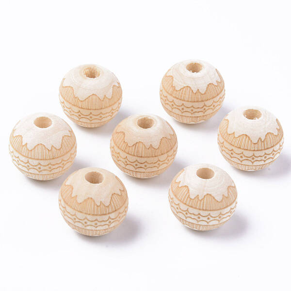 Unfinished Natural Wood European Beads