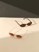 Unisex Street Style Vintage Oval Frame Summer Thin Sunglasses, His and Hers Gifts, Sun Protection Glasses Trends for Summer E...