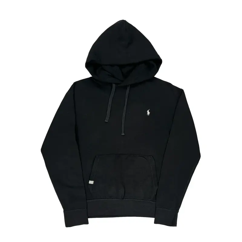 Ralph Lauren Hoodie - Medium Black Cotton Blend