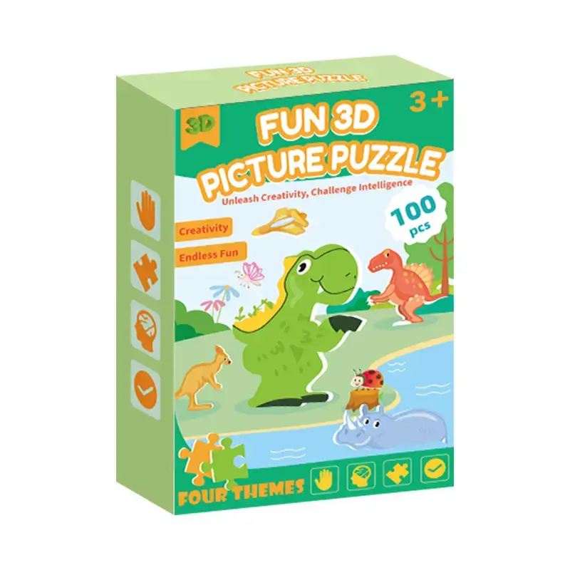 (100 pcs) 3D animal puzzle set, toys and gifts for children to play with. 3D Paper Creative DIY Puzzle,The set contains puzzl...