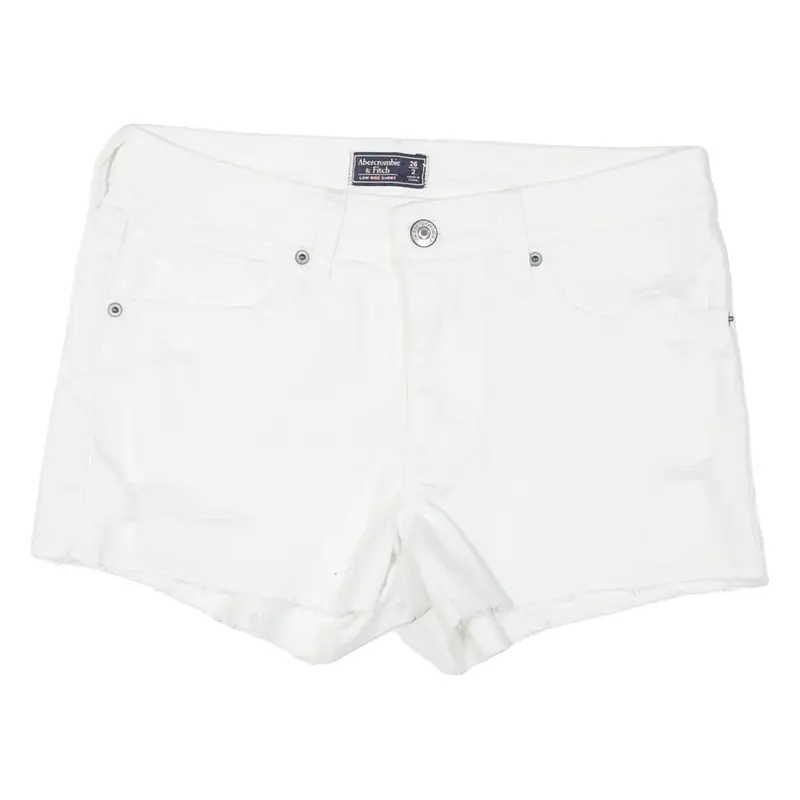 ABERCROMBIE & FITCH Distressed Womens Denim Shorts White XS W26