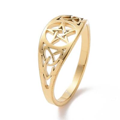 Pentacle with Sailor's Knot Finger Ring