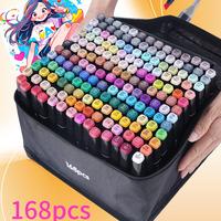Double-ended Alcohol Marker Pen Set, 12/36/60/80/100/120/168pcs Art Marker Pen with Storage Bag, Stationery Supplies for Stud...