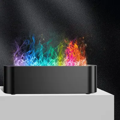 Ultrasonic Aroma Diffuser, 1 Count 150ml Simulated Flame Aroma Diffuser with Night Light, Timer Air Humidifier for Bedroom, O...