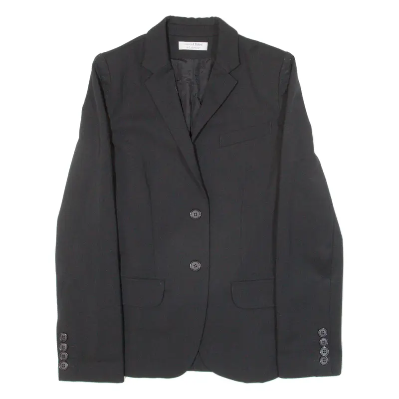 CHLOE For Cartier Womens Blazer Jacket Black Knit Wool S
