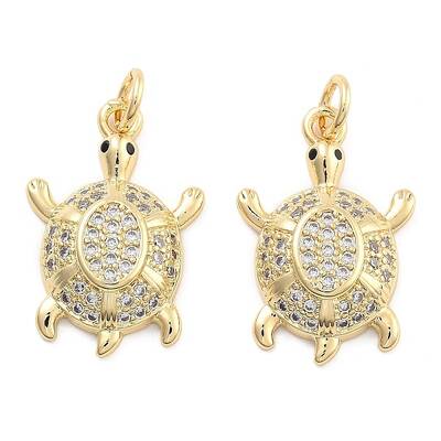 Brass Pave Clear Cubic Zirconia Pendants