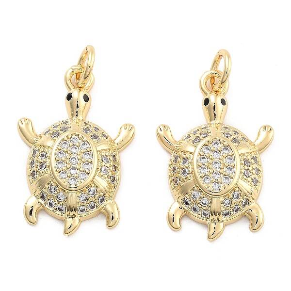 Brass Pave Clear Cubic Zirconia Pendants