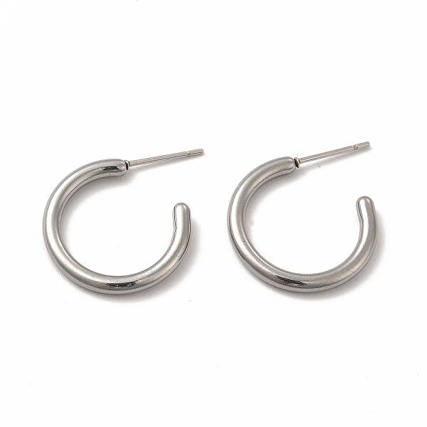 Non-Tarnish 304 Stainless Steel Ring Stud Earrings