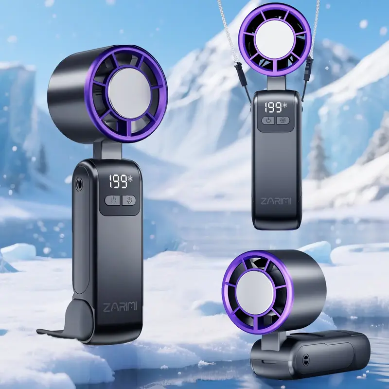 Portable Handheld Fan Turbo for Travel, Mini Personal Rechargeable Fans, Extreme Ice Cooling Plate,Led Display, HD Display �...