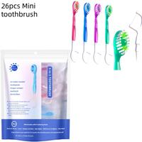 Mini Toothbrush & Floss & Toothpick& Tongue Scraper Set, Soft Bristles Toothbrush Oral Care Tool for Travel,Mouth Hygiene Kit