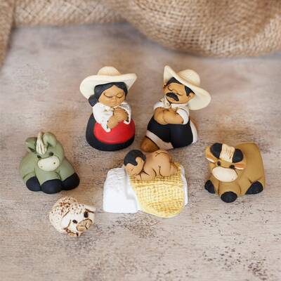 NOVICA Characato Born Artisan Crafted Peruvian Nativity Scene Set of 7