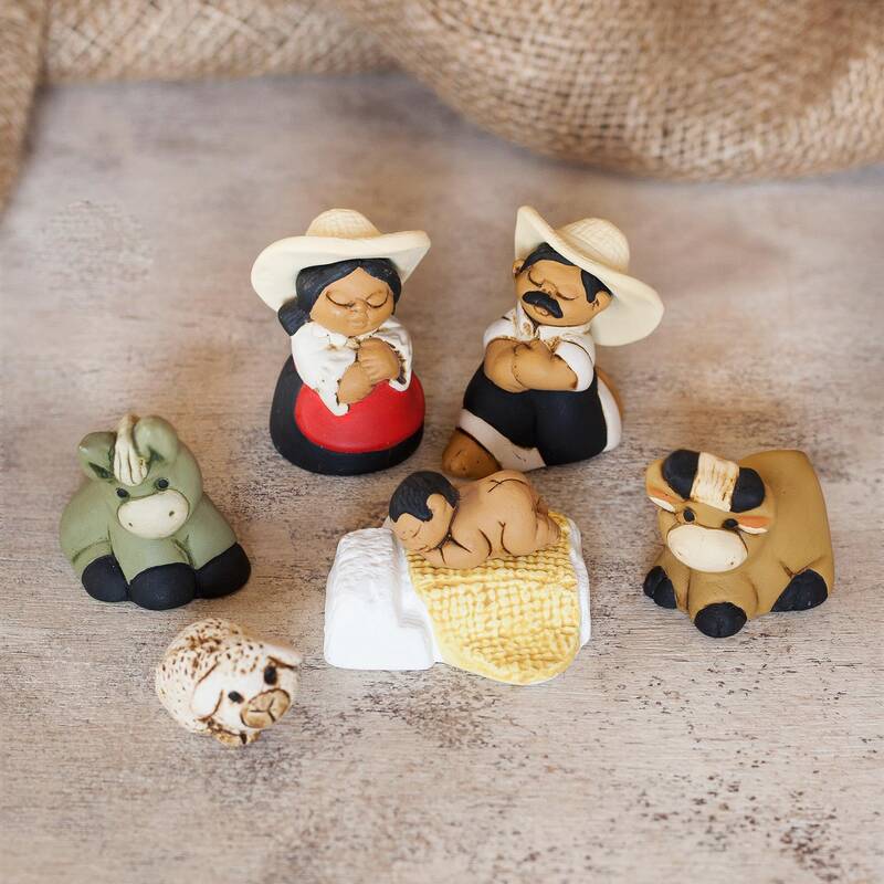 NOVICA Characato Born Artisan Crafted Peruvian Nativity Scene Set of 7