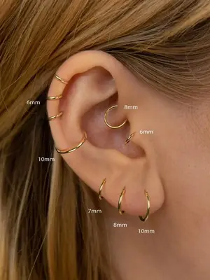 Women's Cute Trendy Hoop Earrings, Simple Style Plain Color Stainless Steel Material Earrings for Clothing Decor, Trendy All-...