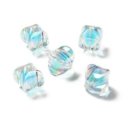 Two Tone UV Plating Rainbow Iridescent Acrylic Beads