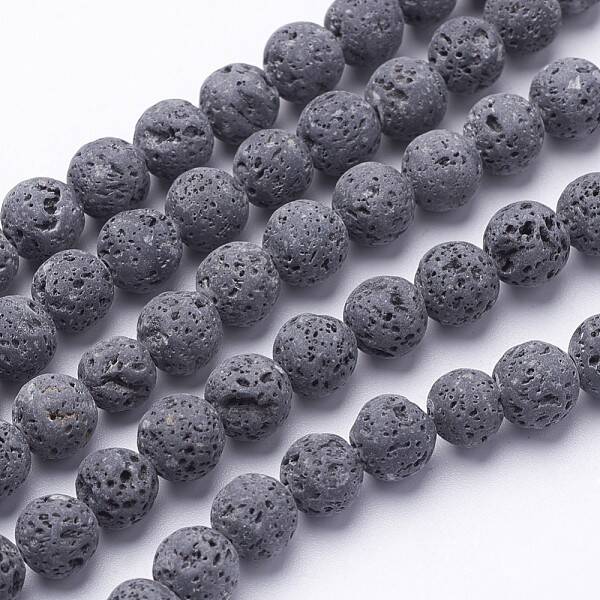 Unwaxed Natural Lava Rock Bead Strands