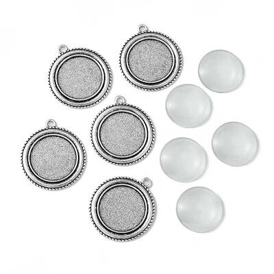 DIY Blank Tibetan Style Alloy Pendants Making Kit
