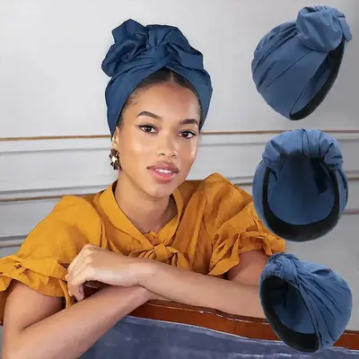 French Vintage Turban Hat Fashion Female Bandana Headband Women's Hair Cover Cap Ladies Head Wraps Muslim Headscarf Bonnet