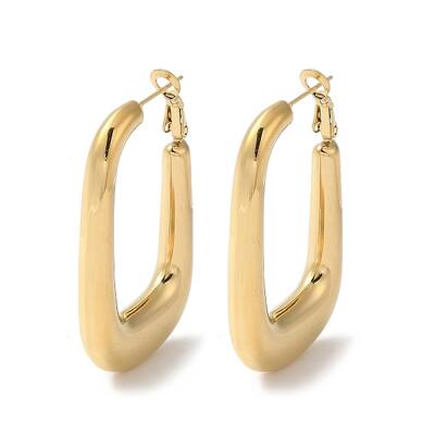 Rack Plating 304 Stainless Steel Hoop Earrings for Women