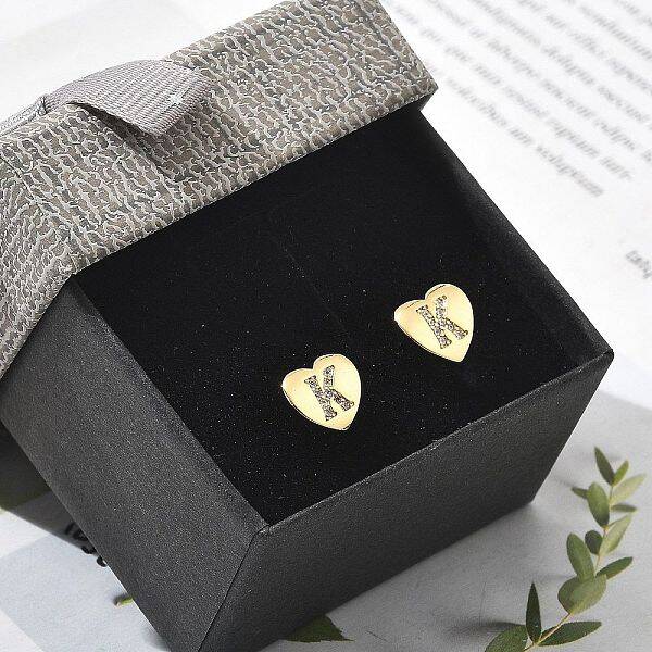 Rack Plating Brass Micro Pave Clear Cubic Zirconia Stud Earrings