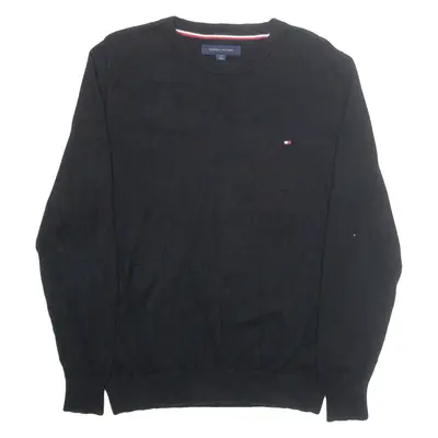 TOMMY HILFIGER Mens Jumper Black Roll Neck Tight Knit M