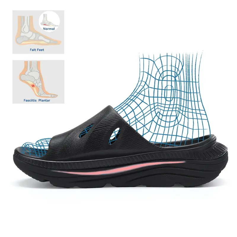 Men Sandals Mens Comfortable Athletic Slides Thick Cushion Lightweight Plantar Fasciitis Sport Sliders of Indoor Outdoor, Arc...