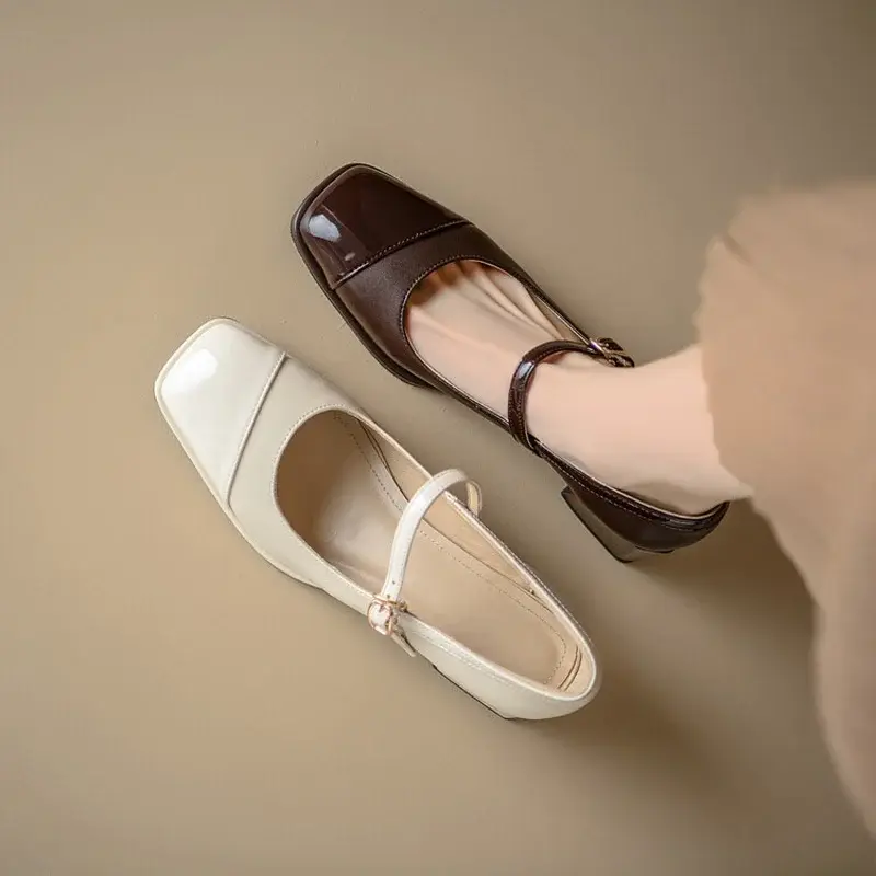 CHIKO Amina Square Toe Block Heels Mary Jane Shoes
