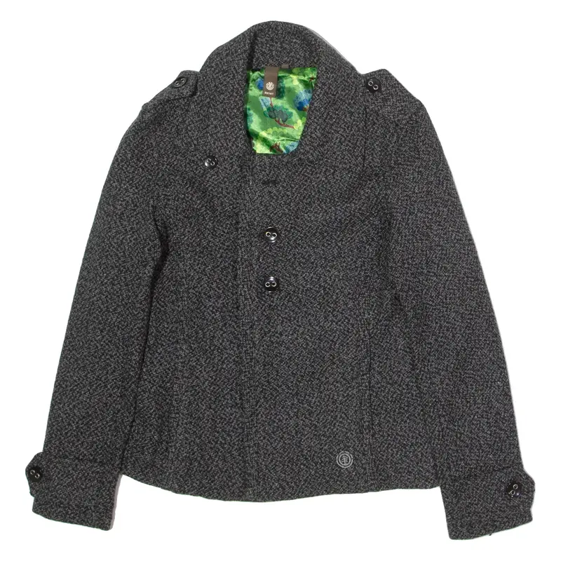 ELEMENT Womens Pea Coat Grey Knit M