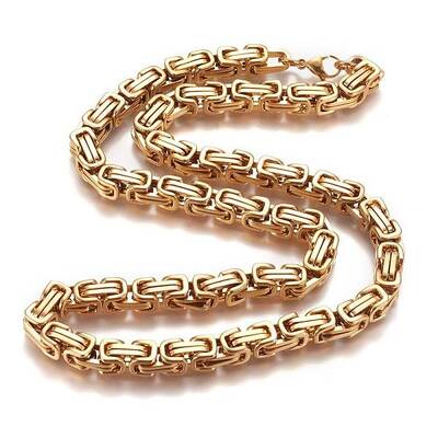 304 Stainless Steel Byzantine Chain Necklaces