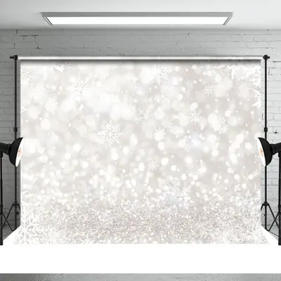 Bokeh Glitter Snowflake Winter Christmas Backdrop - Aperturee
