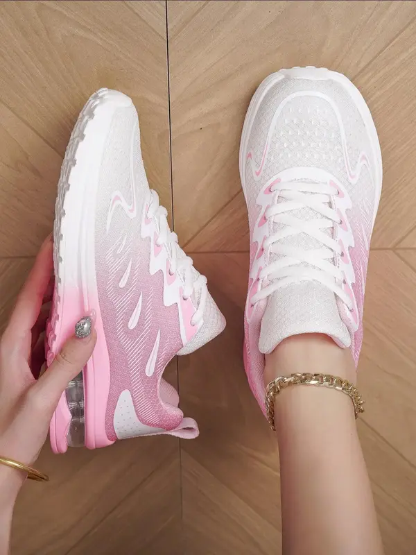 Women's Fashionable Lace Up Front Sneakers, Lightweight Breathable Comfortable Sports Running Shoes for Daily Wear, Perfect f...