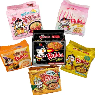 Samyang Buldak Ramen Noodles Trending Flavors Cream Carbonara Cheese Original Quattro Cheese Curry