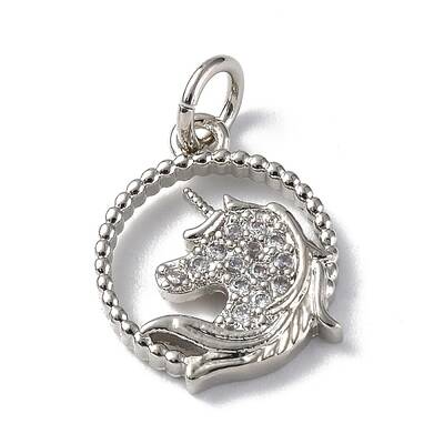 Brass Micro Pave Cubic Zirconia Charms